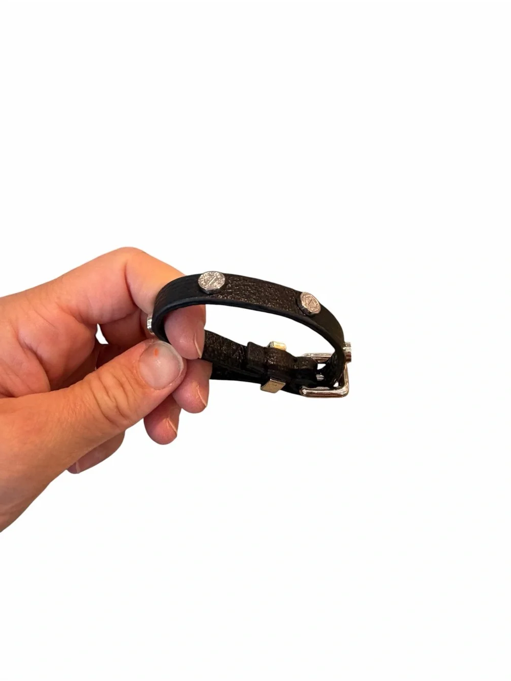 Marc by Marc Jacobs- Black Leather Studded Bracelet